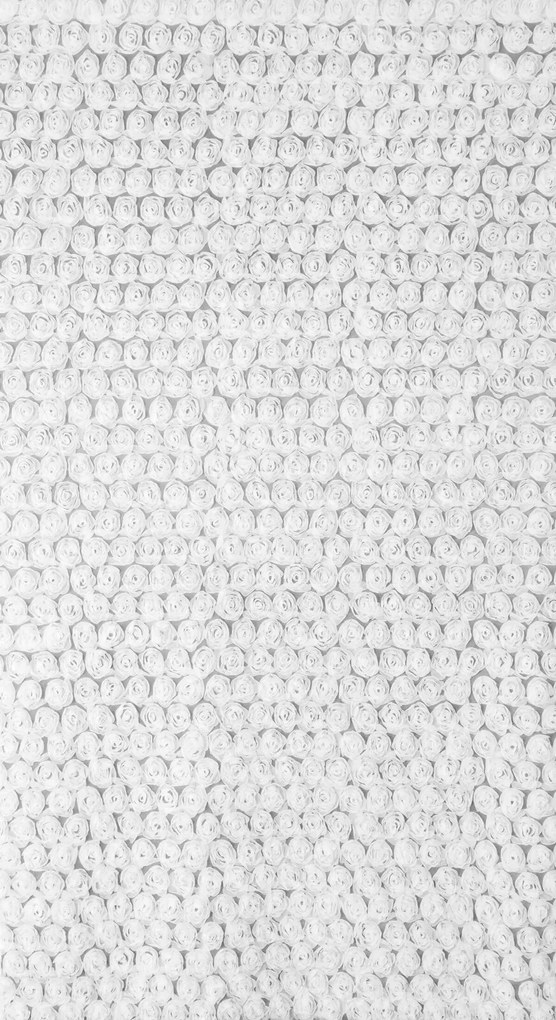ZÁCLONA NA PÁSKE EVA MINGE ROSES1 140X270 CM BIELA