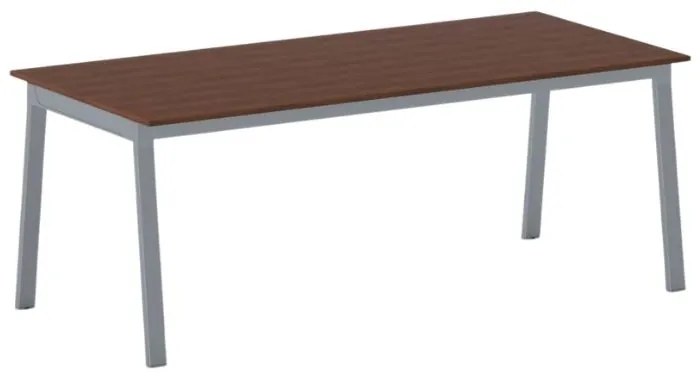 Kancelársky pracovný stôl PRIMO BASIC, sivostrieborná podnož, 2000 x 900 mm, čerešňa