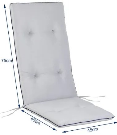 InternetovaZahrada 6 x poduška Vanamo 120x45x5 cm - sivá