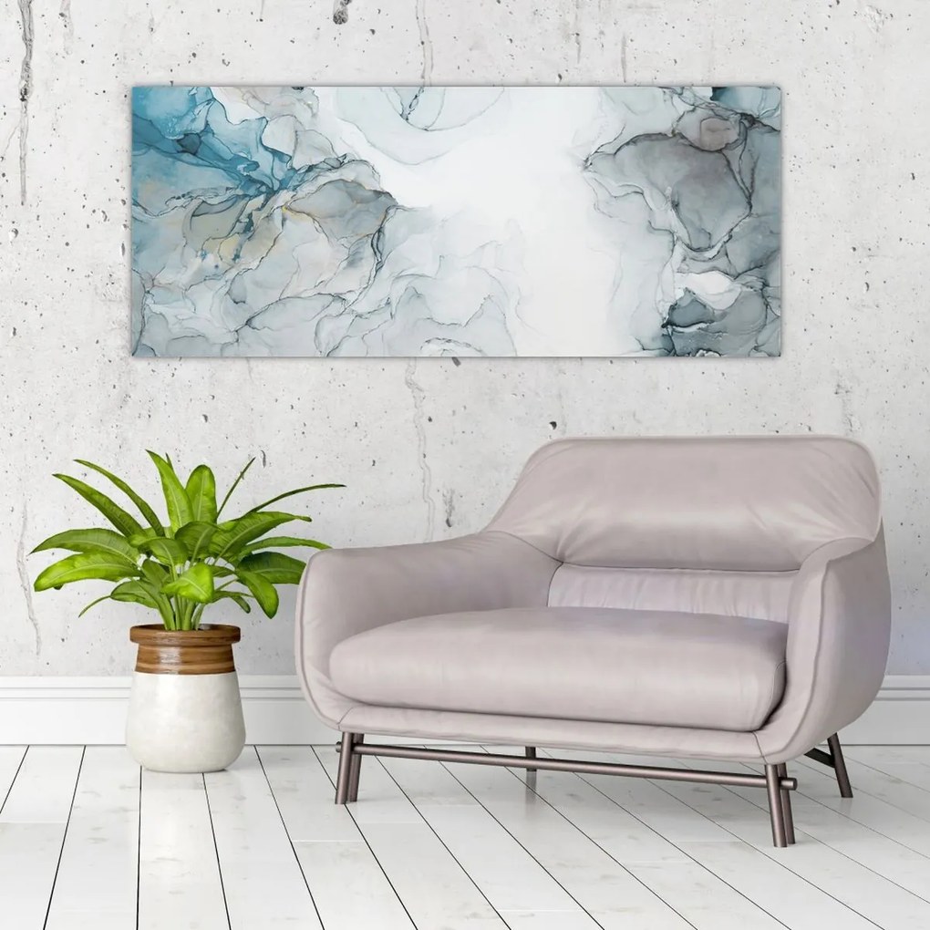 Obraz - Modrý mramor (120x50 cm)