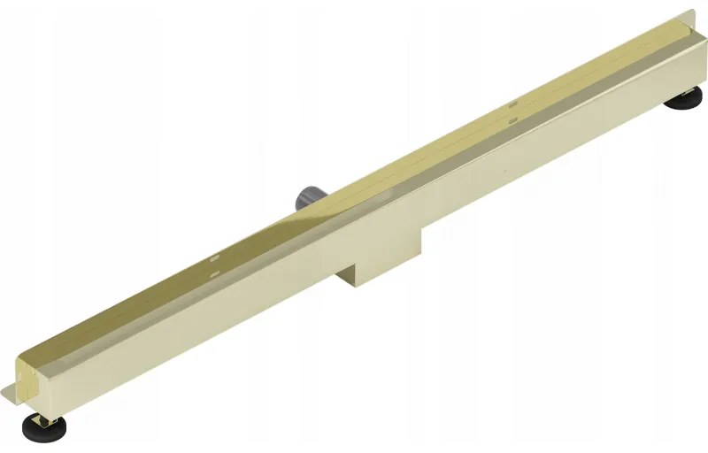 Mexen Flat nerezový sprchový žľab na stenu 110 cm vzor 2v1, zlatá, 1530110