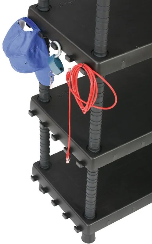 Plastový regál, nastaviteľné police, 1645 x 820 x 400 mm