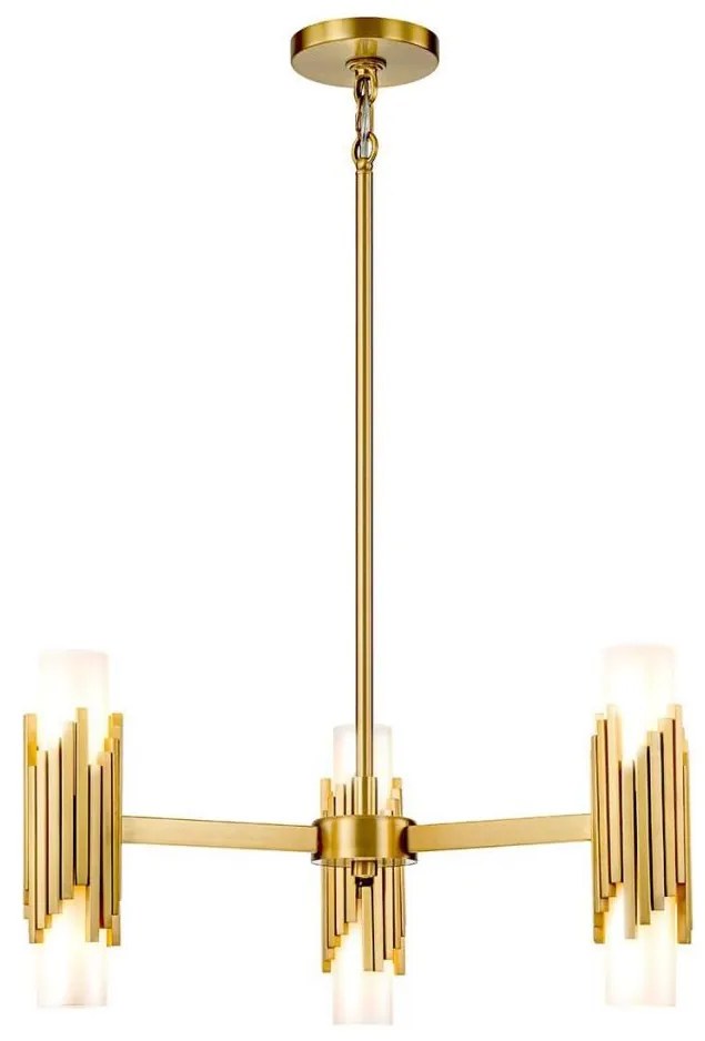 Elstead MARVELE6-AB-OPAL - Luster na tyči MARVELE 6xE14/40W/230V zlatý