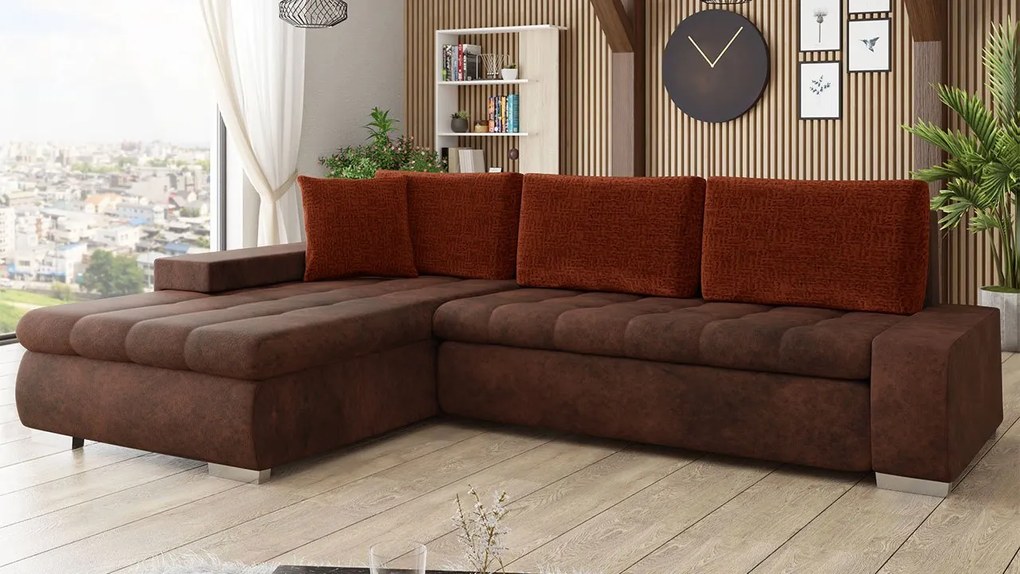 Rohová pohovka Herkules Premium, Dostupné poťahy: Terra 06 + Terra 06 + Terra 15 ECO