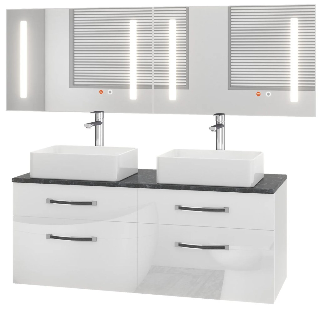 Kúpeľňový nábytok Euphoria EUP P 120D/0/W/W/0/BK/MB