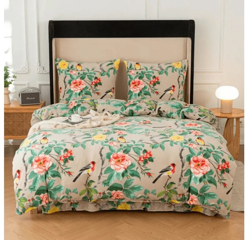 Obliečky mikroplyš PETALIA béžové Rozmer obliečky: 70 x 80 cm | 140 x 200 cm