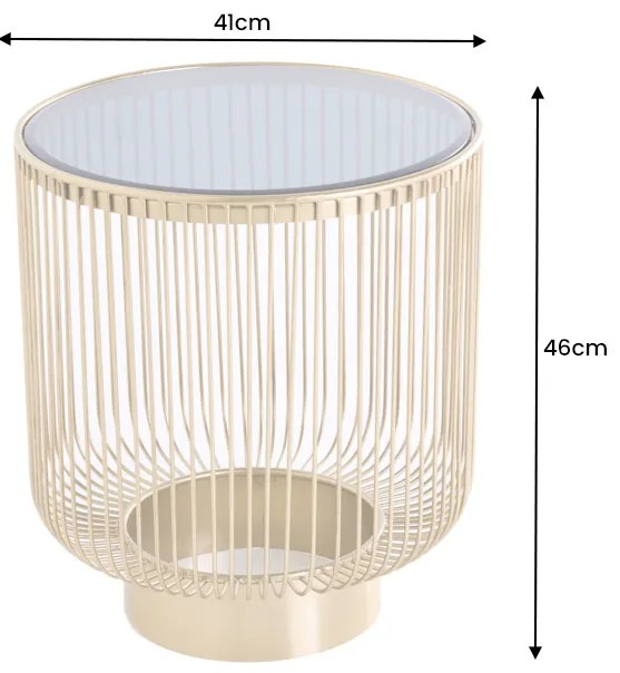 Konferenčný stolík 40cm zlato čierne sklo