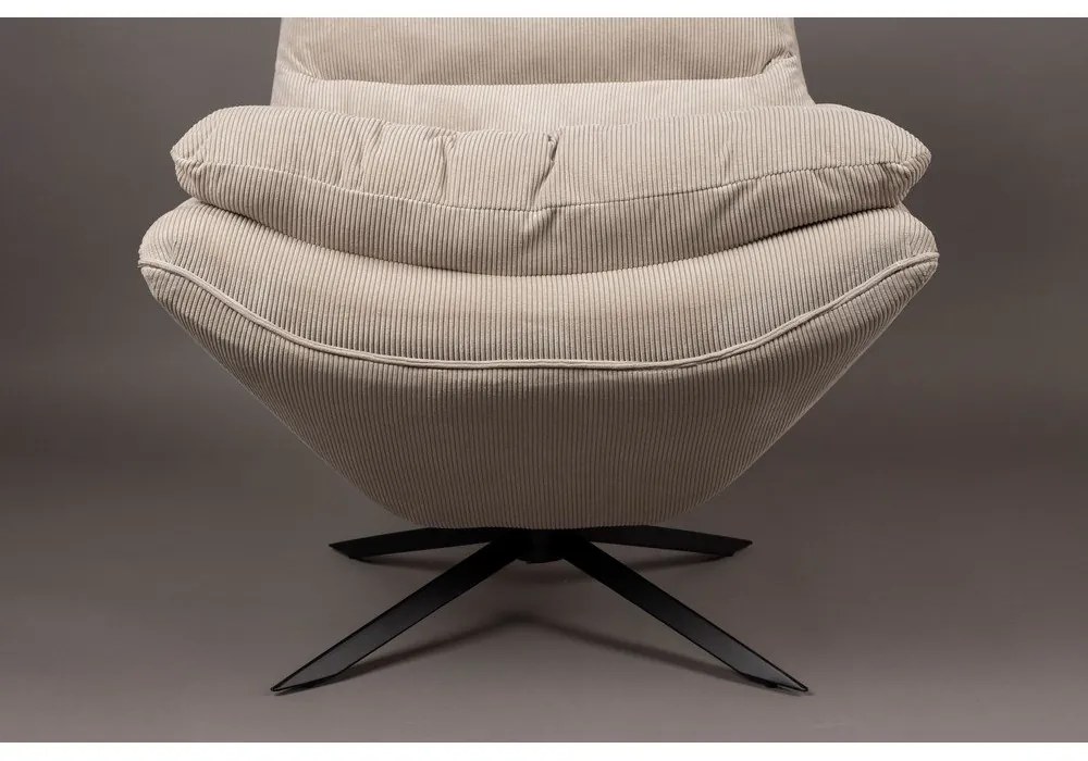 Biele zamatové kreslo Vince – Dutchbone