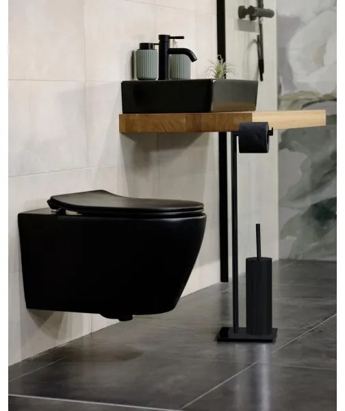 WENKO 71556800 - WC súprava RECCO 20x71,5 cm čierna