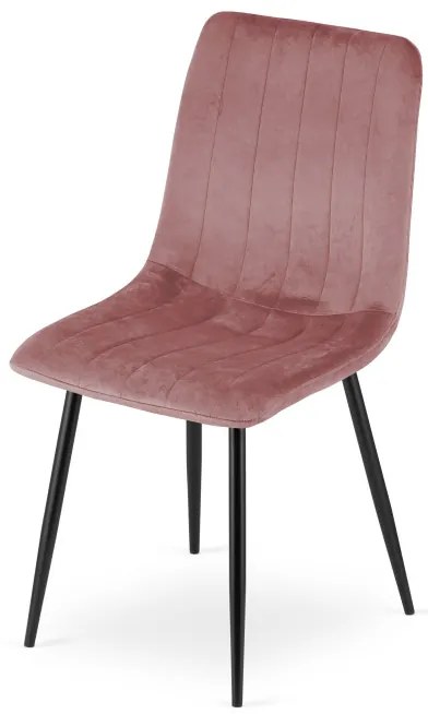 Jedálenská stolička LAVA ružová / čierne nohy