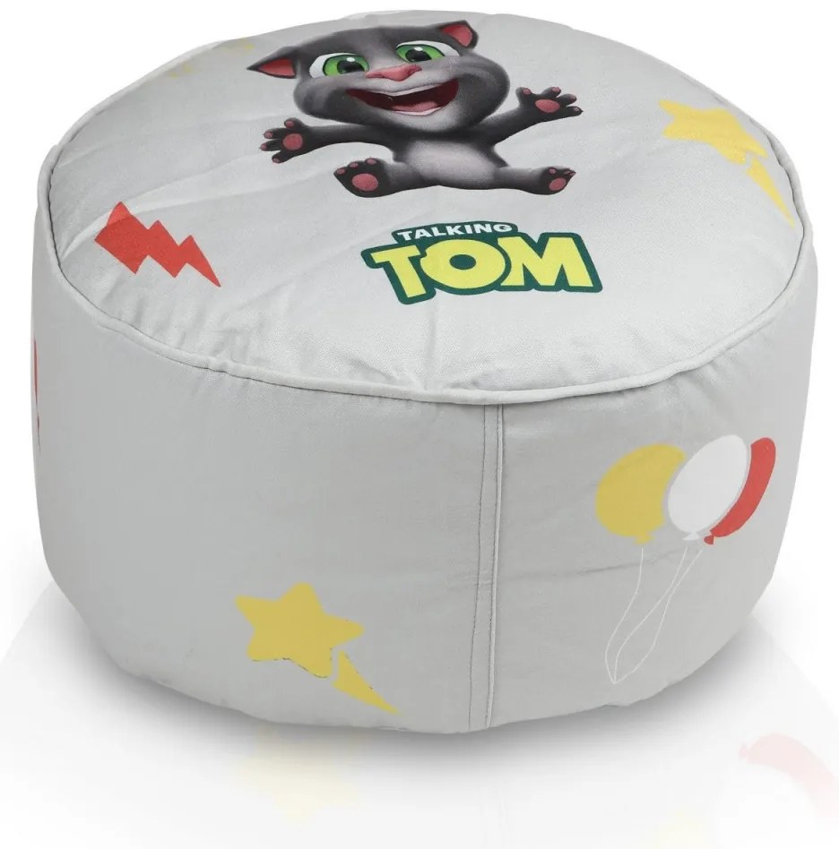 Sedací vak Talking Tom & Friends – detský kresielkový vak s opierkou nôh Farba: R - ružový