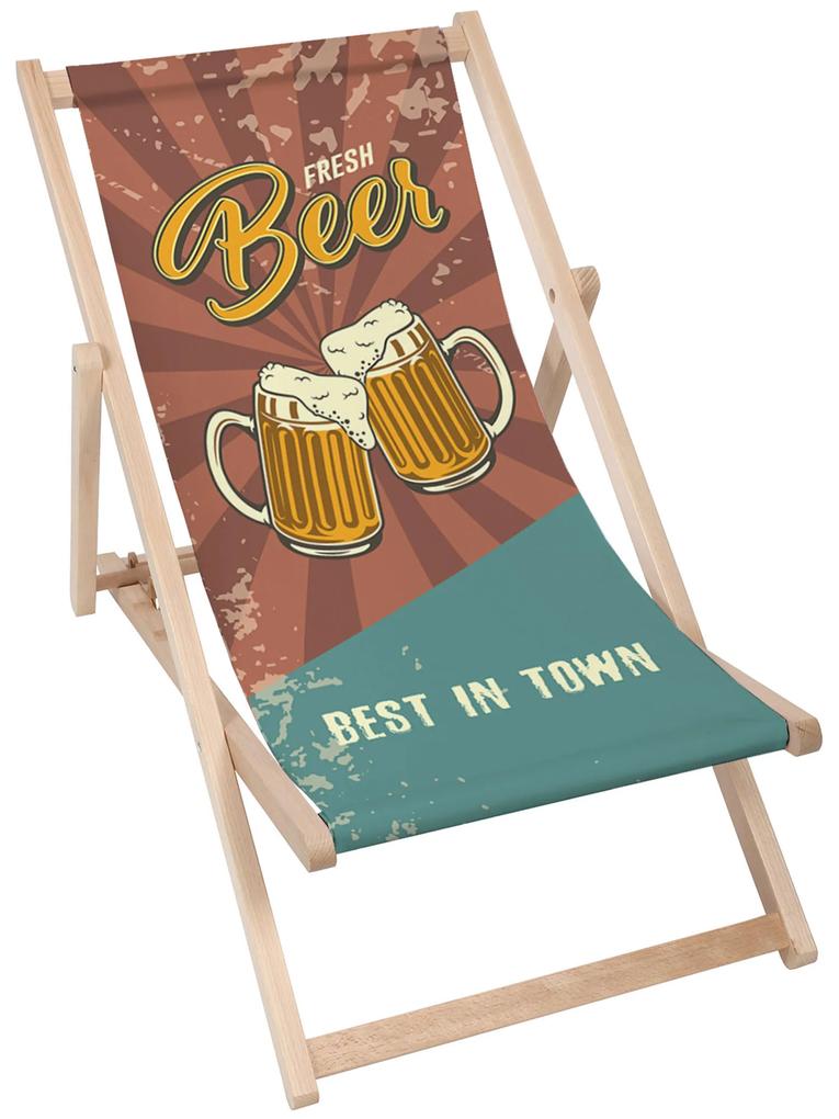 Drevené plážové lehátko Beer