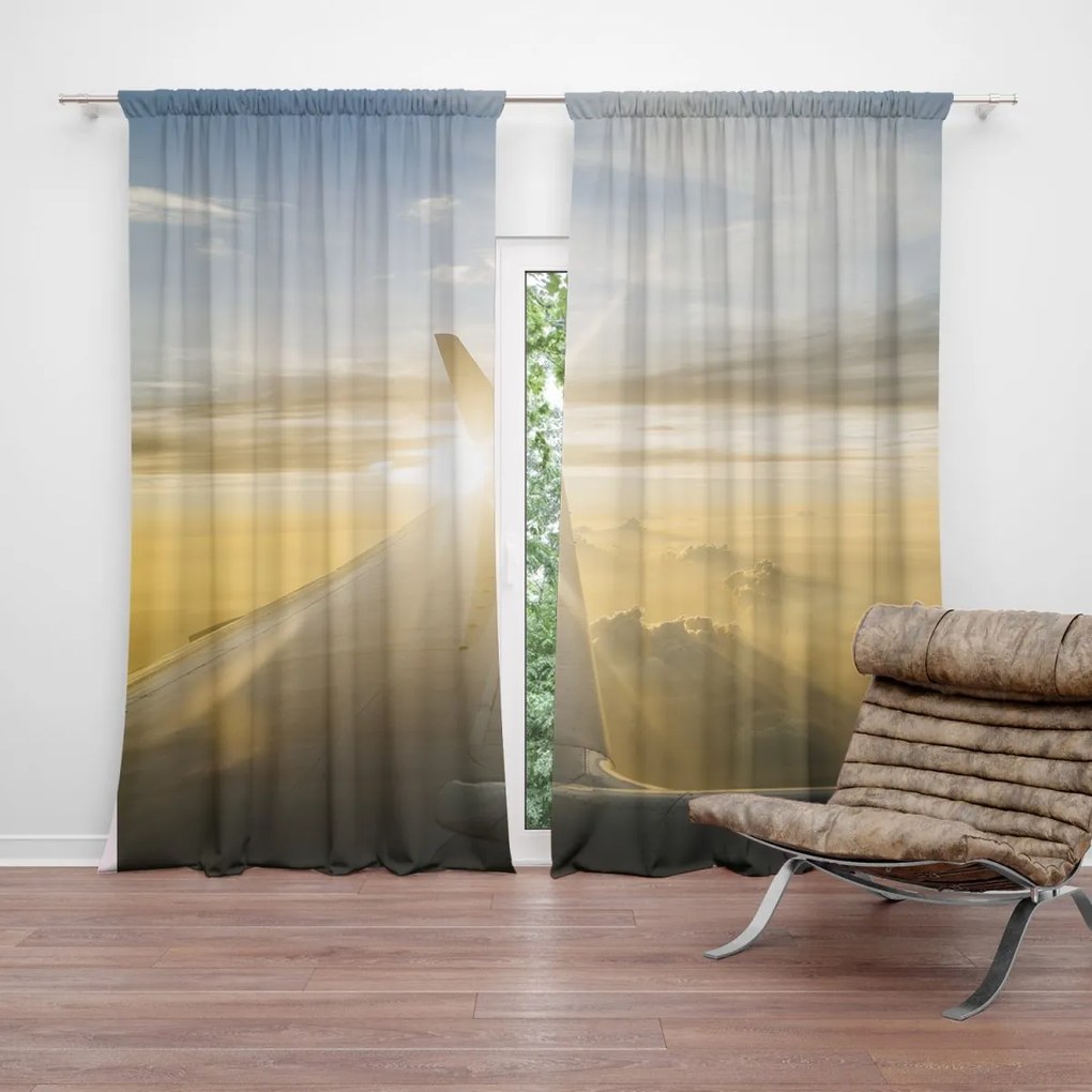 Sablio Záves Krídlo lietadla nad mrakmi: 2ks 140x250cm