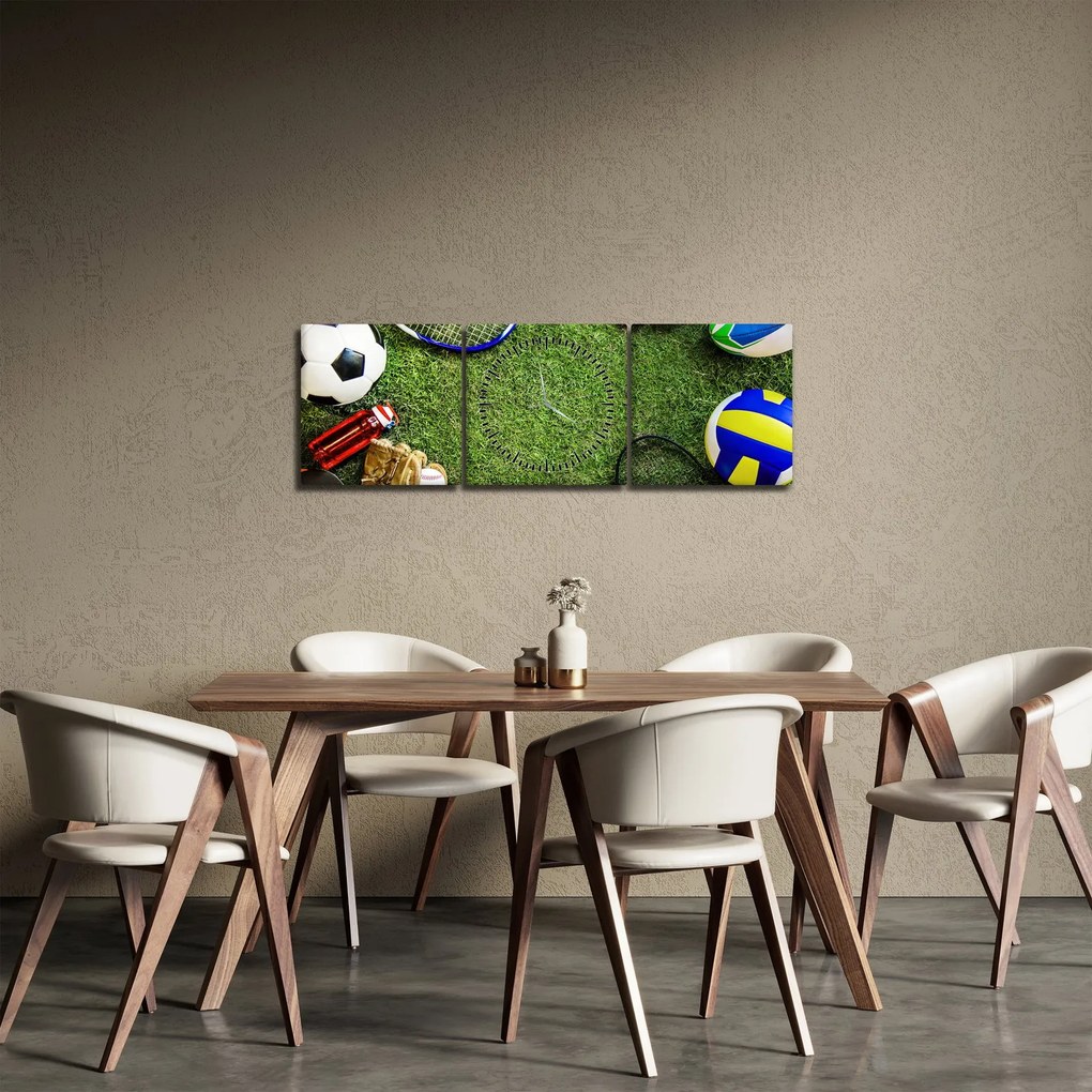 Obraz - Šport (s hodinami) (90x30 cm)