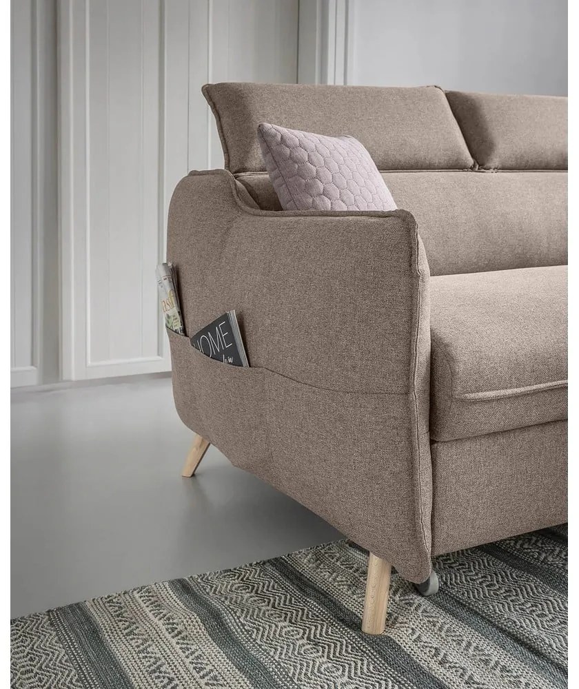 Béžová rozkladacia rohová pohovka (pravý roh) Sweet Harmony – Miuform