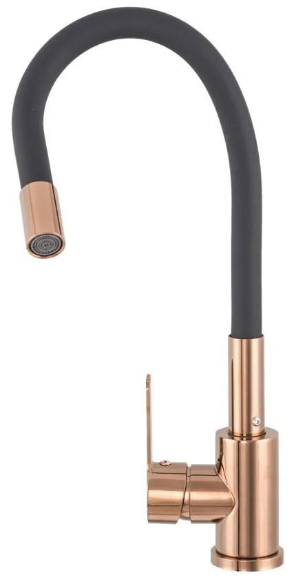 Gamma Flex 2000, stojanková drezová batéria s flexibilným ramenom, čierna-medená matná, GMA-BFX-2000RGD