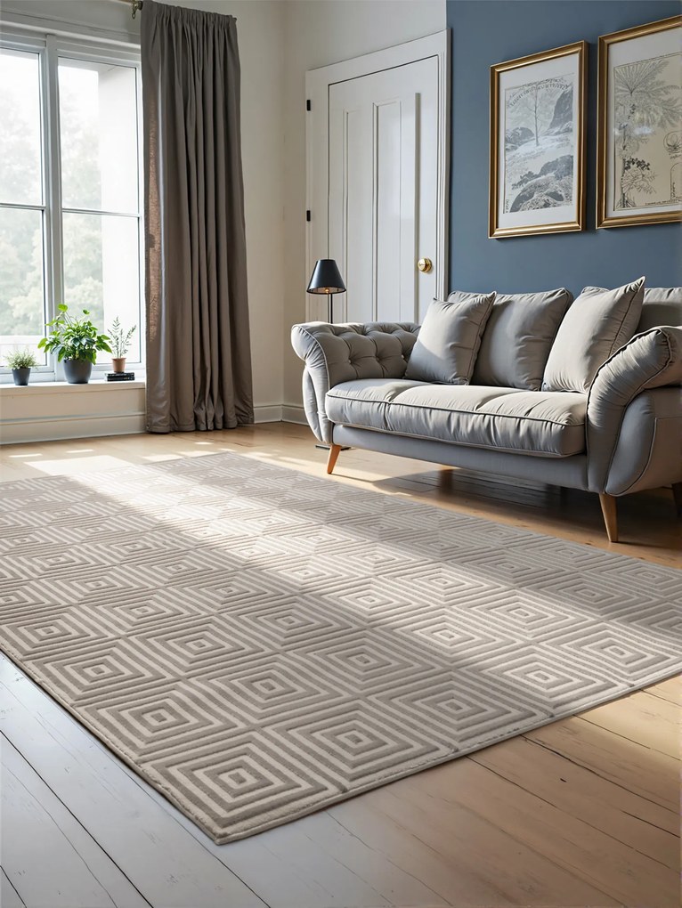 Kusový koberec Perles 106184 White Cream z kolekcie Elle, 160x235, béžová, obývacia izba, ELLE Decoration