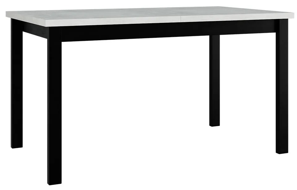 Rozkladací stôl Diesel 80 x 140/180 II, Morenie: biela - L, Farby nožičiek: čierna, Farby nožičiek stola: čierna