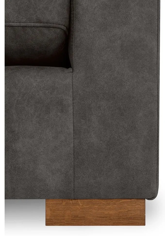 Antracitová rohová pohovka z imitácie kože (ľavý roh) Hamburg – Scandic