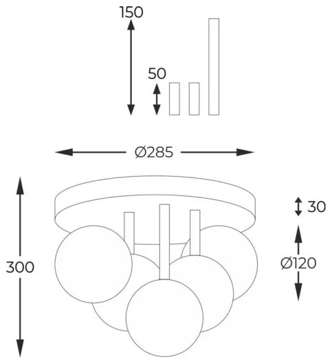 Zuma Line 5645 - Prisadený luster ALI 5xG9/40W/230V