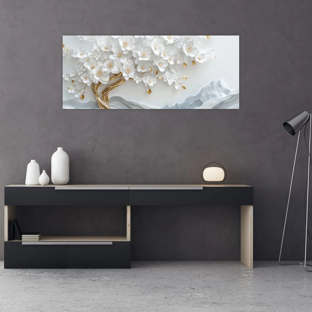 Obraz – 3D elegantný strom života (120x50 cm)