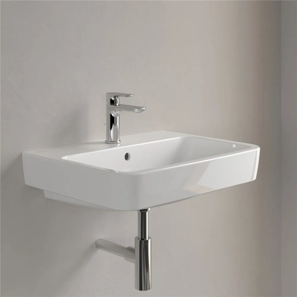 VILLEROY & BOCH O.novo závesné umývadlo s otvorom (zadná a spodná strana brúsená), s prepadom, 600 x 460 mm, biela alpská, s povrchom AntiBac a CeramicPlus, 4A416GT2