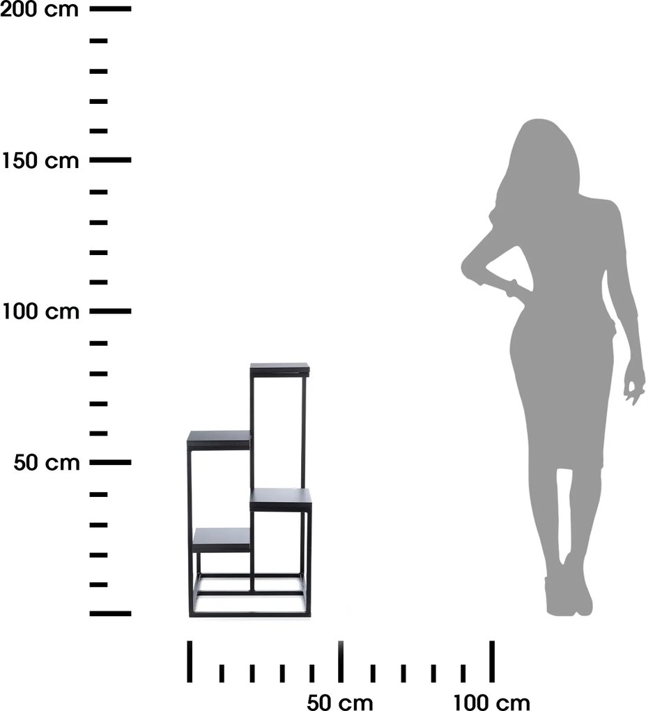 STOJAN NA KVETINÁČ KASKADA 79X40X40 CM ČIERNA