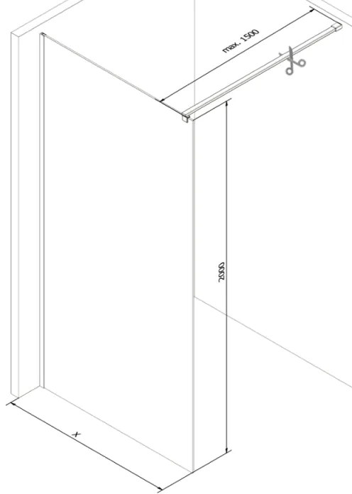Mexen Kioto sprchová zástena, 70x200 cm, 8 mm, chrómový profil, sklo číre-námraza, 800-070-101-01-35