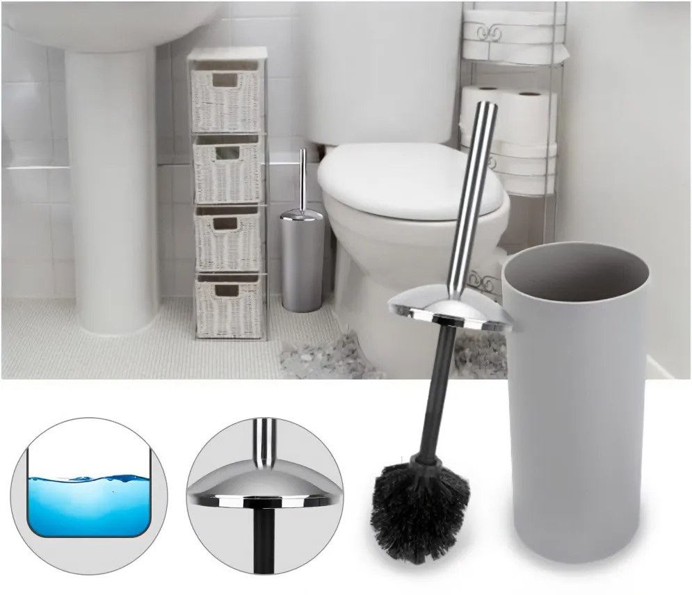 Súprava kúpeľňových doplnkov FLORES sivá