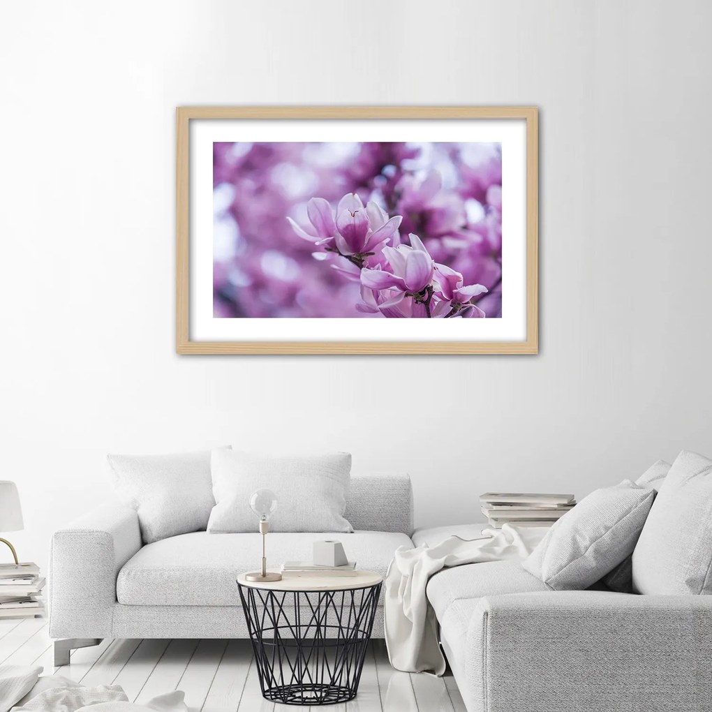 Gario Plagát Kvety magnólie Farba rámu: Bez rámu, Rozmery: 100 x 70 cm
