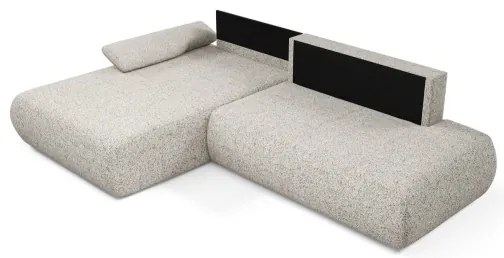 Rohová rozkladacia sedacia súprava s úložným priestorom v tvare L PRATO ľavá béžová