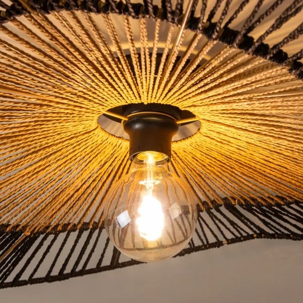 Brilagi - LED Prisadený luster CERIA BOHO 1xE27/40W/230V pr. 80 cm čierna/hnedá