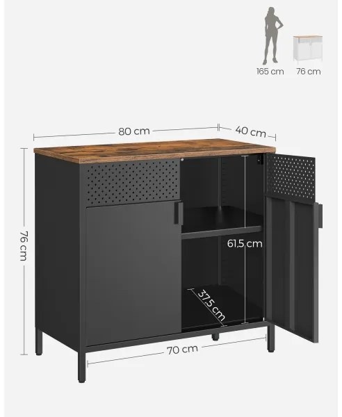 Komoda FIRA čierna/hnedá