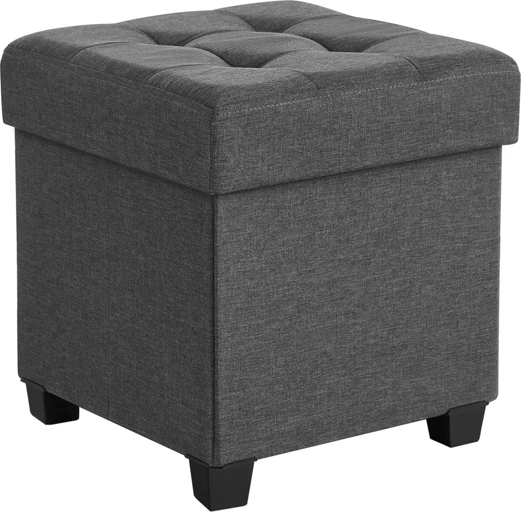 Skladací taburet s úložným priestorom OSCAR 38x38 cm, sivý