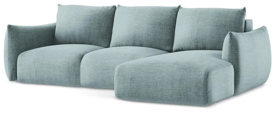 Modrá rozkladacia rohová pohovka (pravý roh/s leňoškou) Leila – Makamii