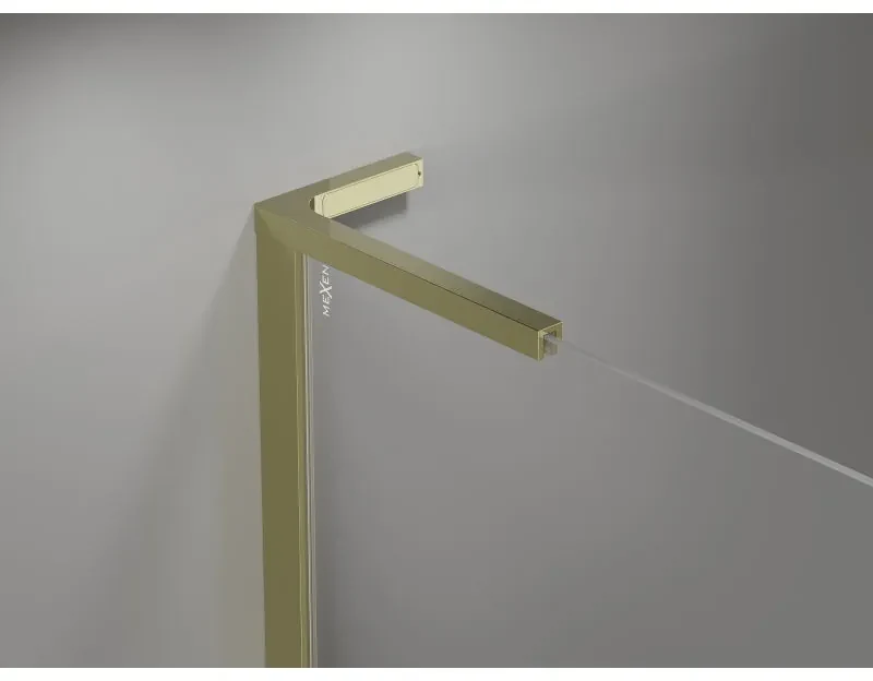 Mexen, Mexen Mist L výklopné sprchové dvere 115 cm, transparentné, zlaté - 8A4L-115-000-50-00