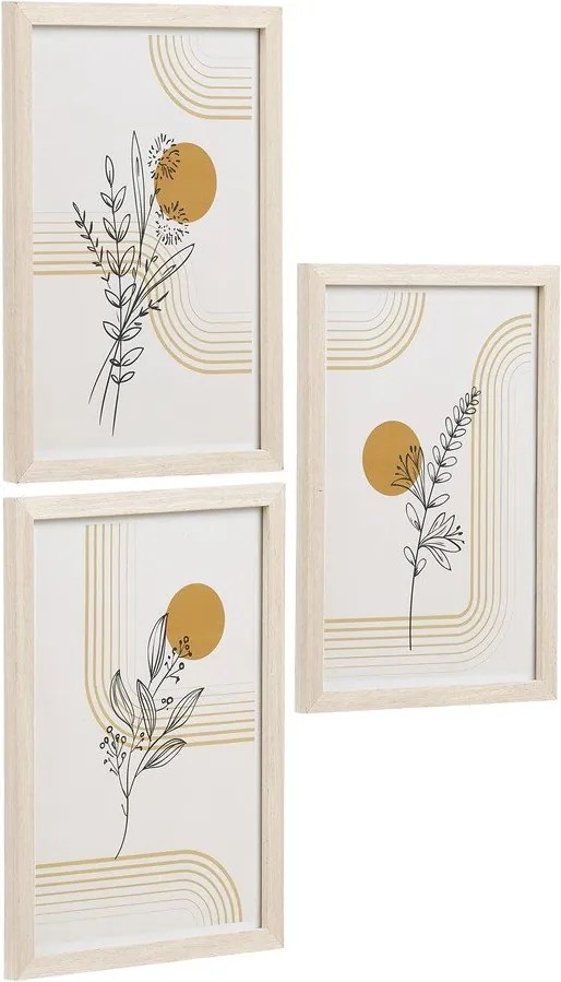 Rámčeky v súprave 3 ks na stenu v svetlo prírodnej farbe 21x30 cm Madison – House Nordic