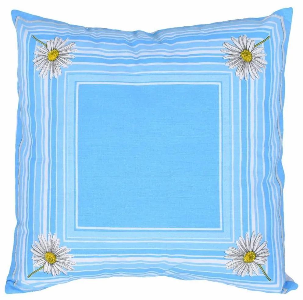Vankúš, Margaréta, modrý, 40 x 40 cm samostatný návlek