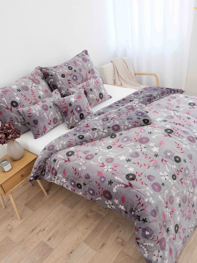 Predĺžené obliečky mikroplyš Exclusive – Dora sivá