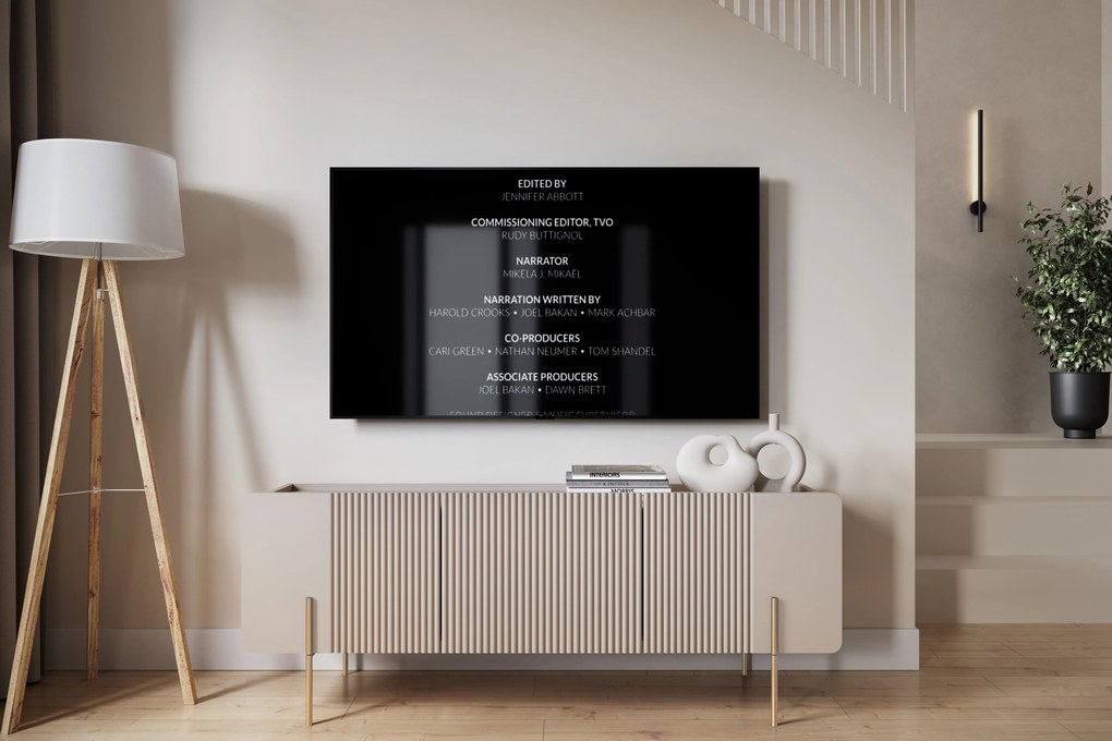 TV stolík Malmi 150 cm - kašmírová / zlatá