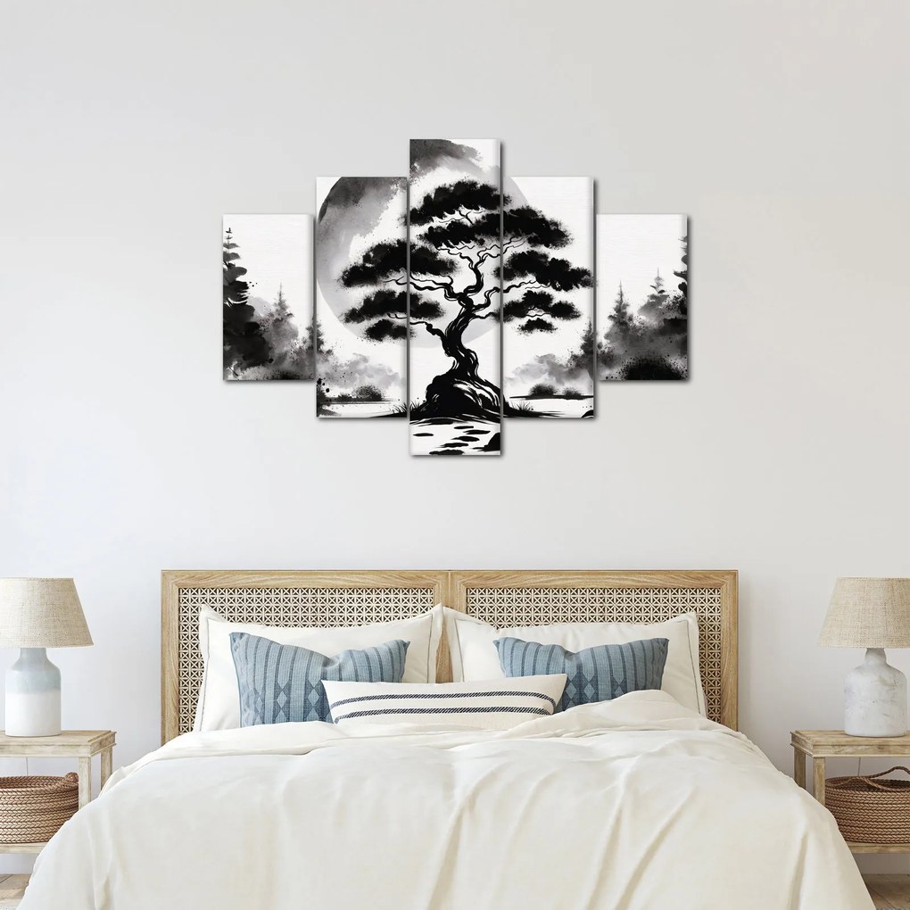 Obraz – Čiernobiela bonsai (150x105 cm)