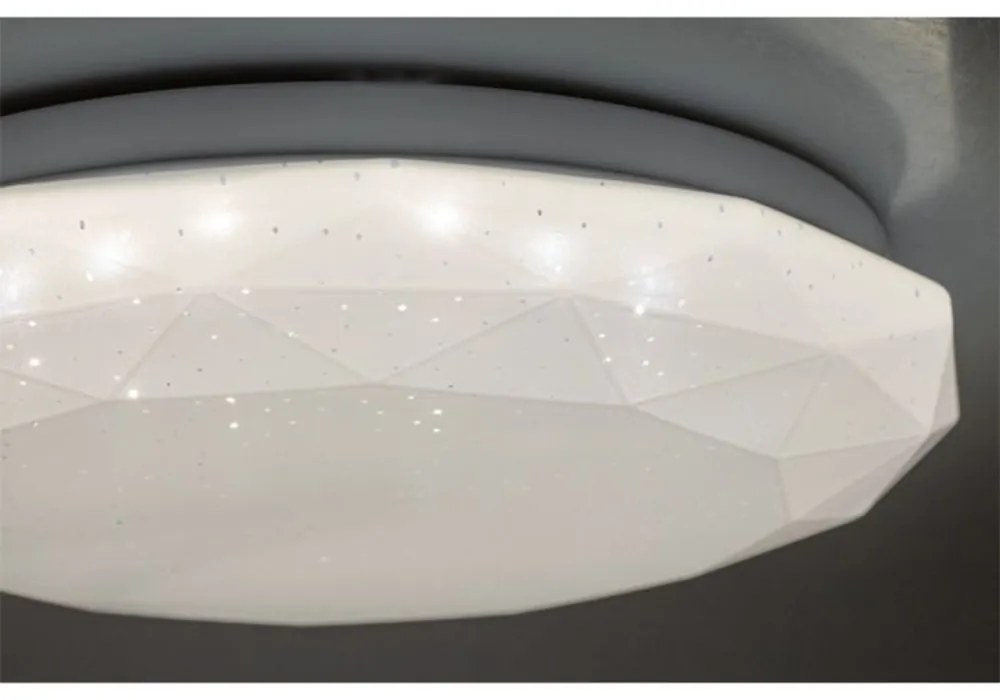 Plafond LED povrchová montáž GLORY 12W 4000K IP44 White Round DIAMOND 26cm LUMILED