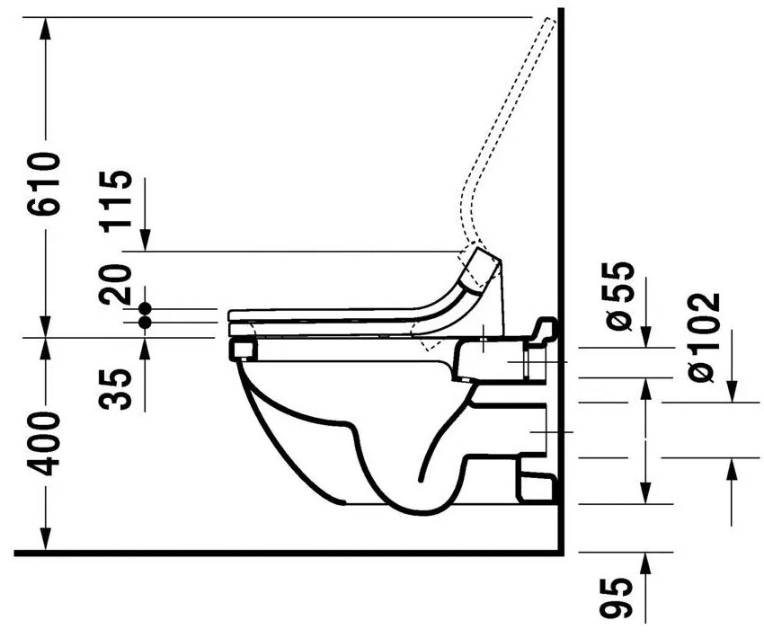 DURAVIT Starck 3 závesné WC s hlbokým splachovaním, 370 mm x 620 mm, 2226090000