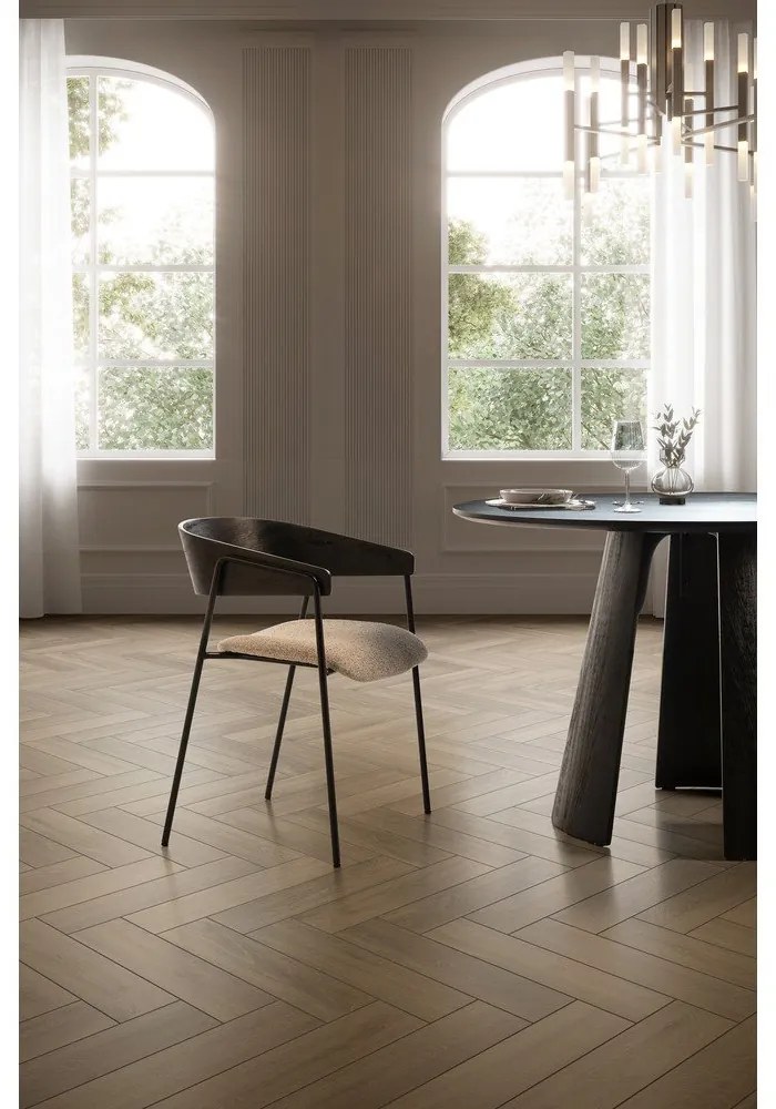 Okrúhly jedálenský stôl s čiernou doskou ø 120 cm Zuri – MOME