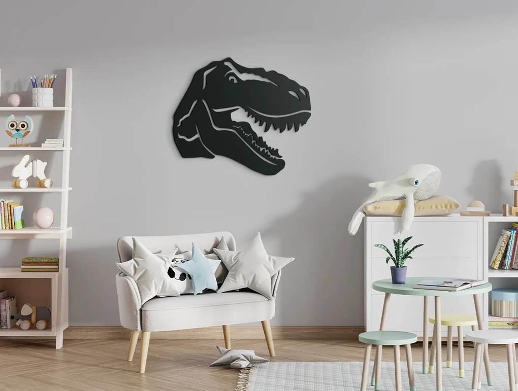 drevko Detská nálepka Tyrannosaurus rex Rozmer obrazu: 28 x 32,5 cm, Farba dekorácie: Čierna