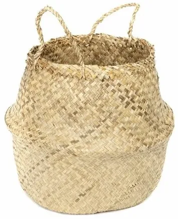 Compactor Pletený úložný košík z morskej trávy Belly, 45 x 36 cm, prírodná, L