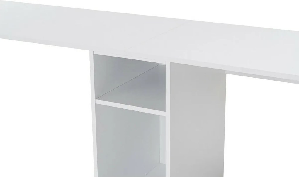 Dvojitý biely a zlatý pracovný stôl