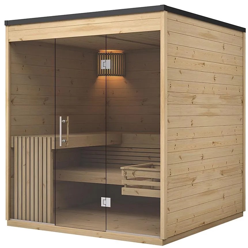 Vonkajšia sauna s presklením