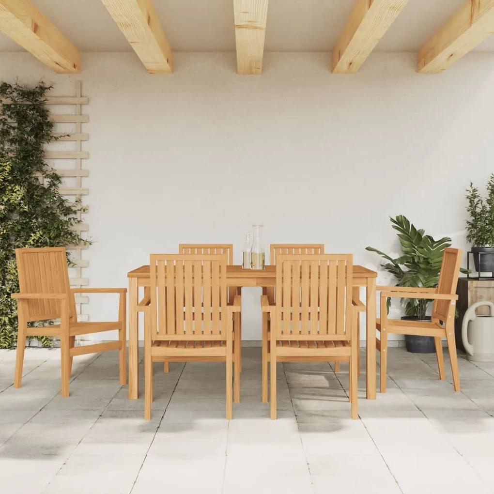 Stohovateľné záhradné stoličky 6 ks 56,5x57,5x91 cm masívny tík 3157902