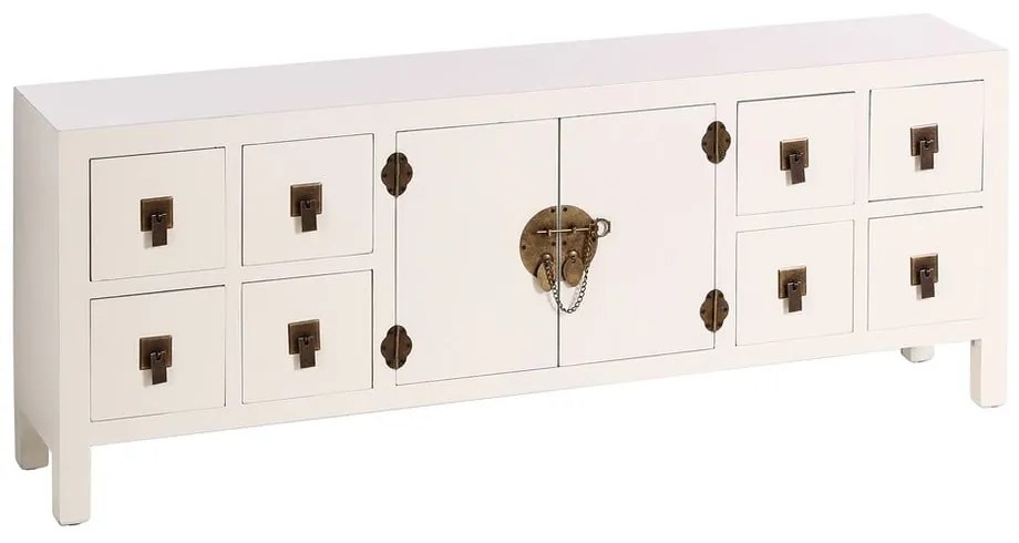 Biela nízka komoda 130x50,5 cm Oriente – Ixia
